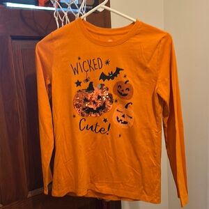 Girls - Halloween- Long Sleeved Tshirt- Orange
